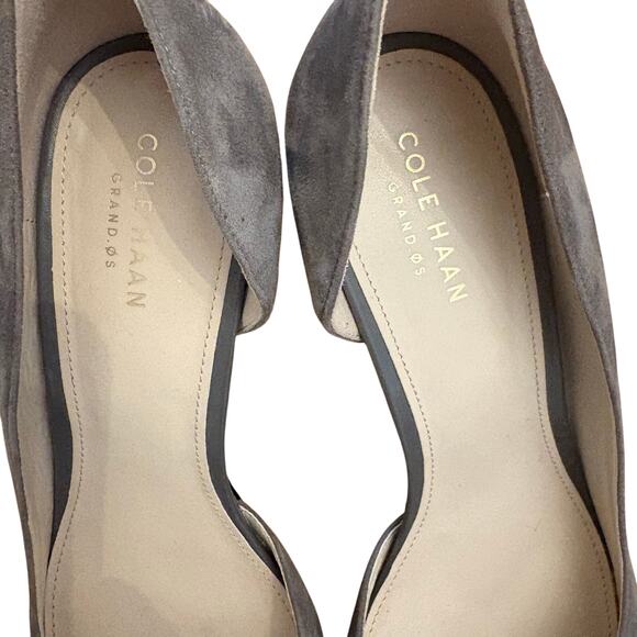 Cole Haan Grey Suede and Leather D’Orsay Heels 8 - Picture 6 of 9
